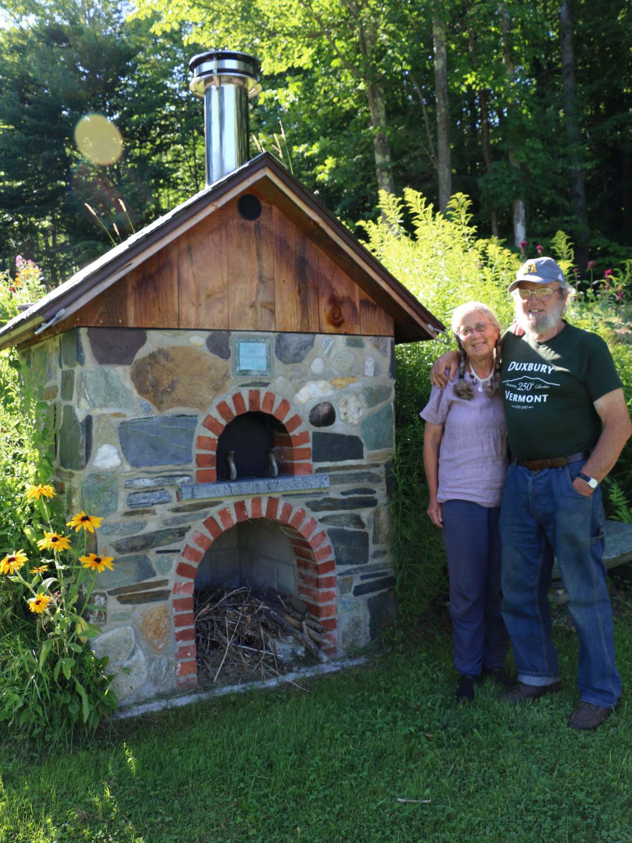 Fred and Carol at their pizza oven